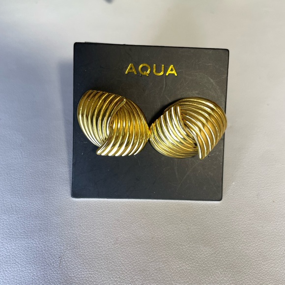 Aqua Jewelry - Aqua Gold Swirl Earrings art deco